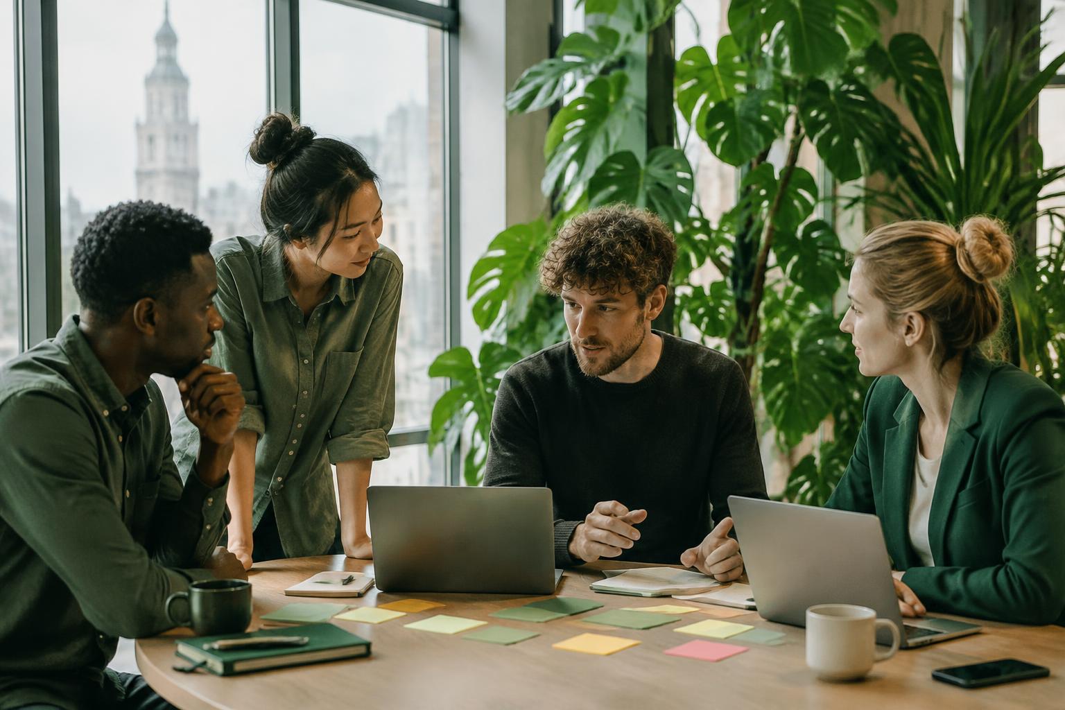 Team werkt samen aan een organisatie-uitdaging